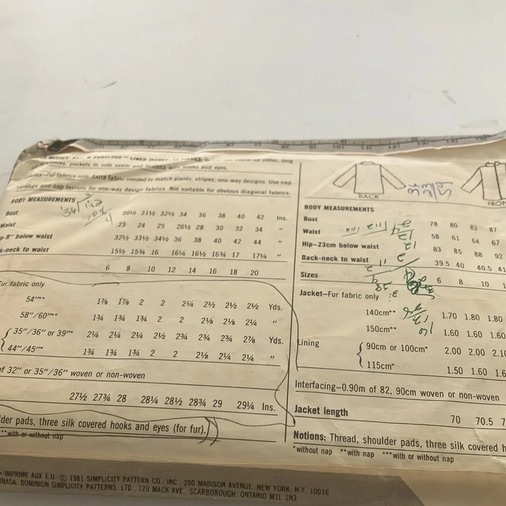 Vintage simplicity pattern